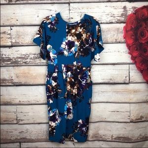 SUPERFOXX Dolman Sleeve Pocket Midi Dress floral